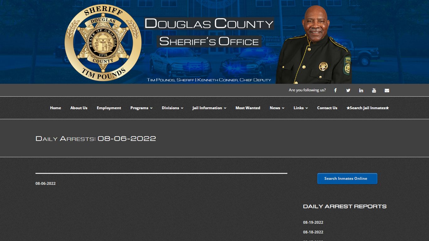 Daily Arrests: 08-06-2022 – Douglas County Sheriff's Office (GA)